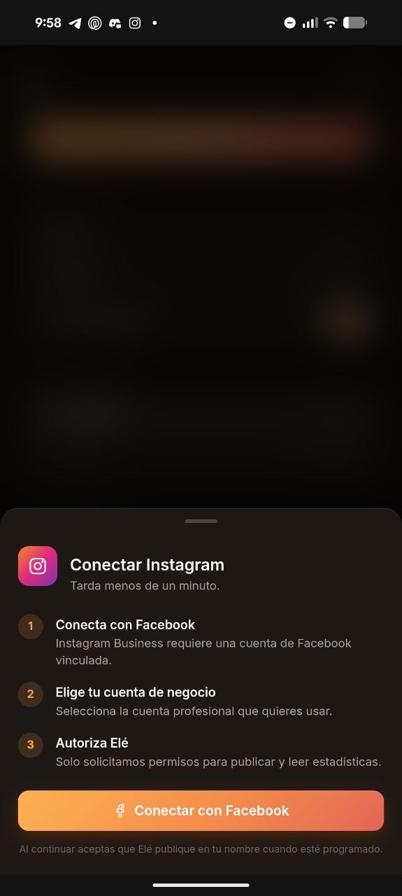 Tarjeta Conectar Instagram en Ele